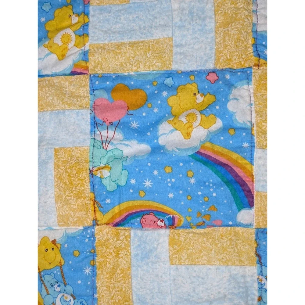 Homemade Care Bear Baby Square‎ Quilt Blanket 35